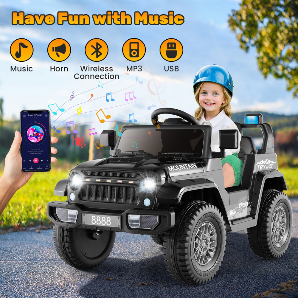 Costway Black Kids Battery Powered Ride On Car Image 5