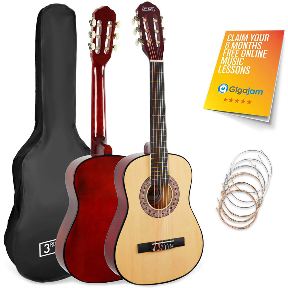 3rd Avenue Natural Half Size Classical Guitar Set Image 1