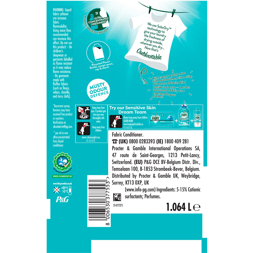 Fairy Outdoorable Ultra Concentrated Fabric Softener 76 Original Image 3