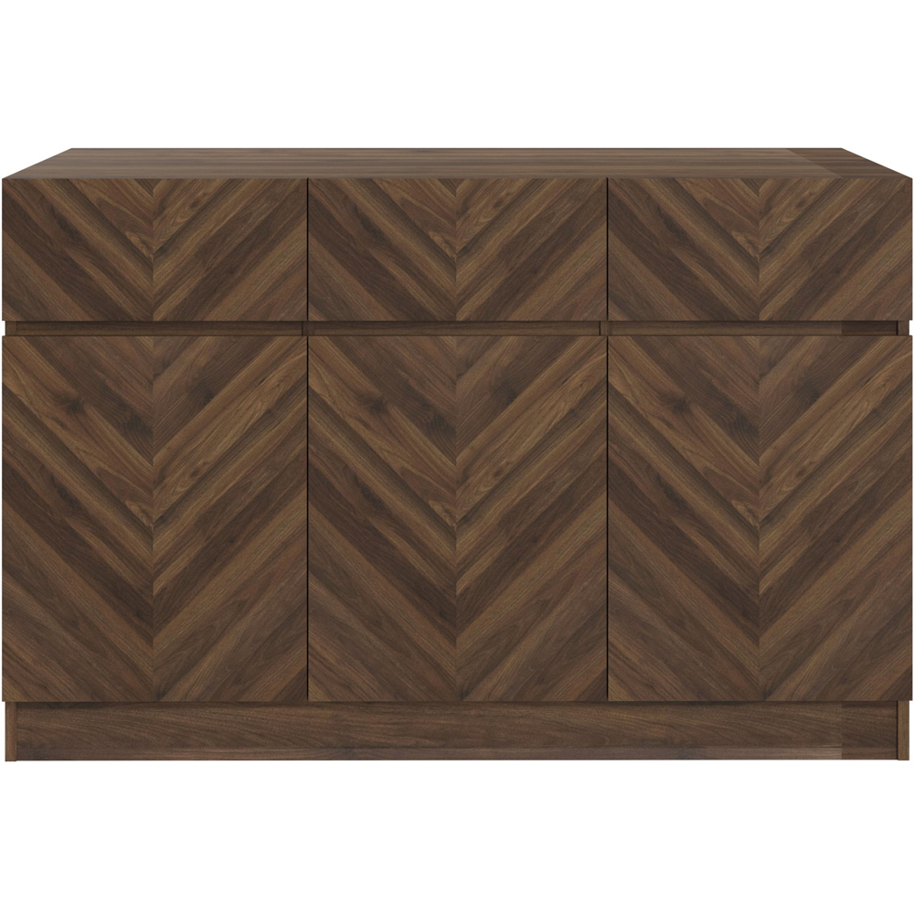 GFW Catania 3 Door 3 Drawer Royal Walnut Large Sideboard Image 4