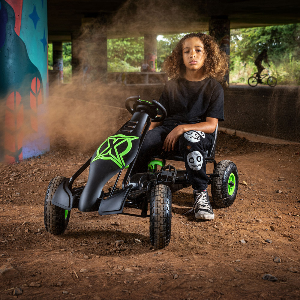 Xootz Viper Pedal Go Kart Green and Black Image 3