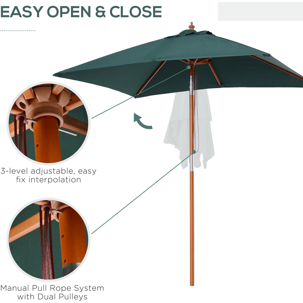 Outsunny Brown and Green Parasol 2m Image 6