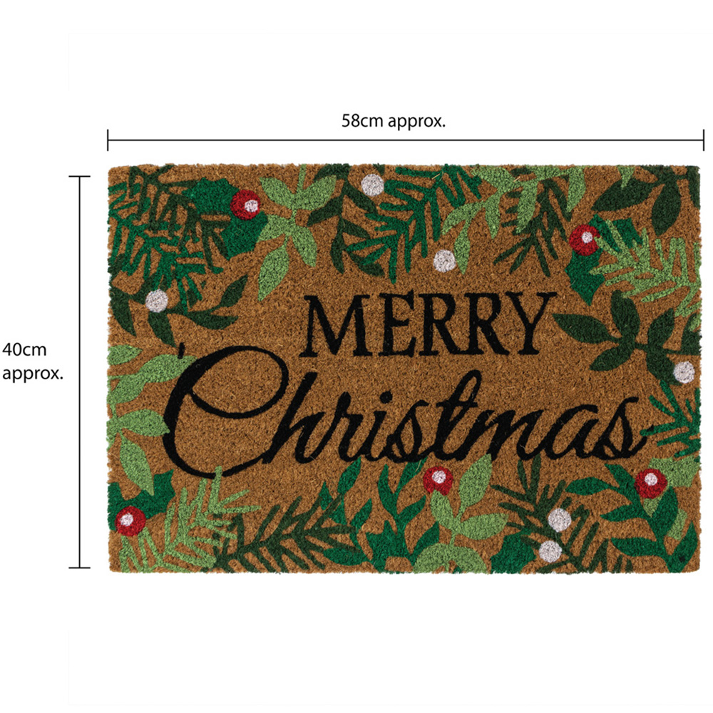 JVL Latex Backed Coir Merry Christmas Entrance Doormat 40 x 58cm Image 9