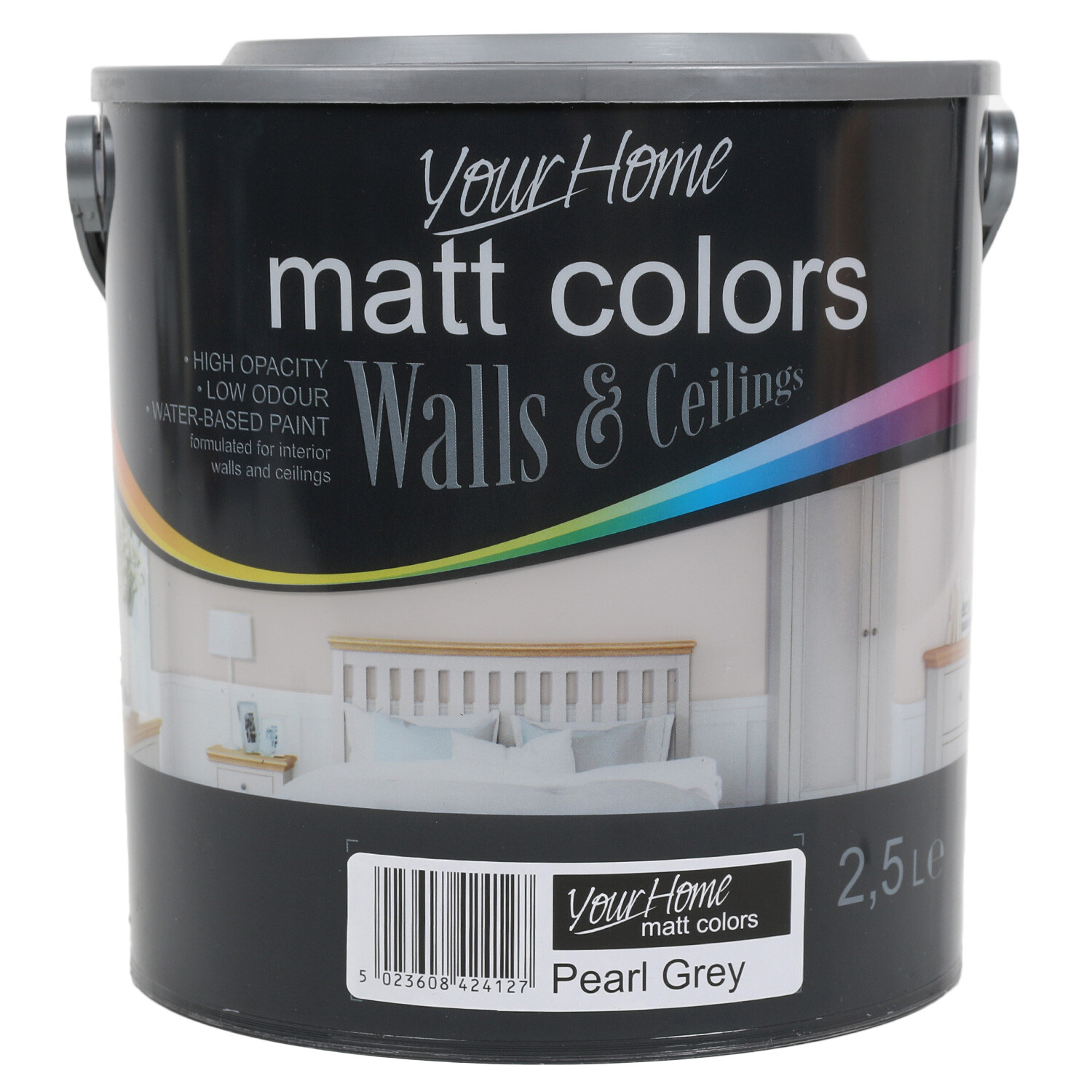 Your Home Walls and Ceilings Pearl Grey Matt Emulsion Paint 2.5L Image 1
