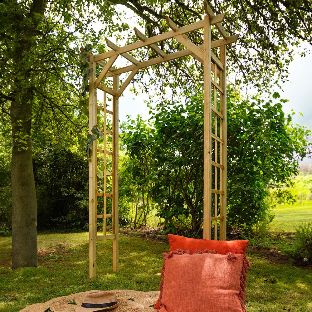 Cerland Passiflore Flat Wooden Garden Arch 214 x 140cm Image 2