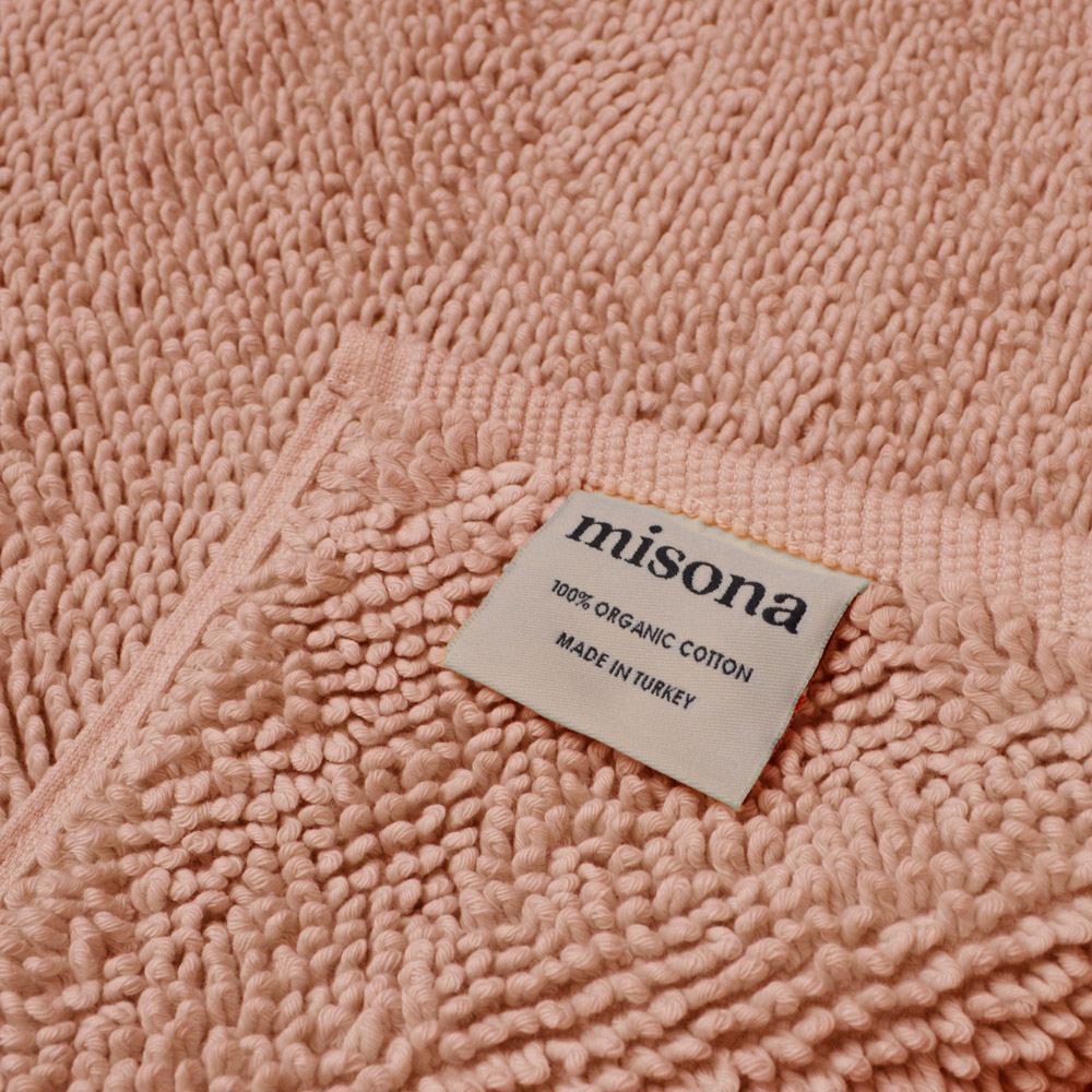 Misona Loop Blush Reversible Organic Cotton Bath Mat 50 x 80cm Image 3