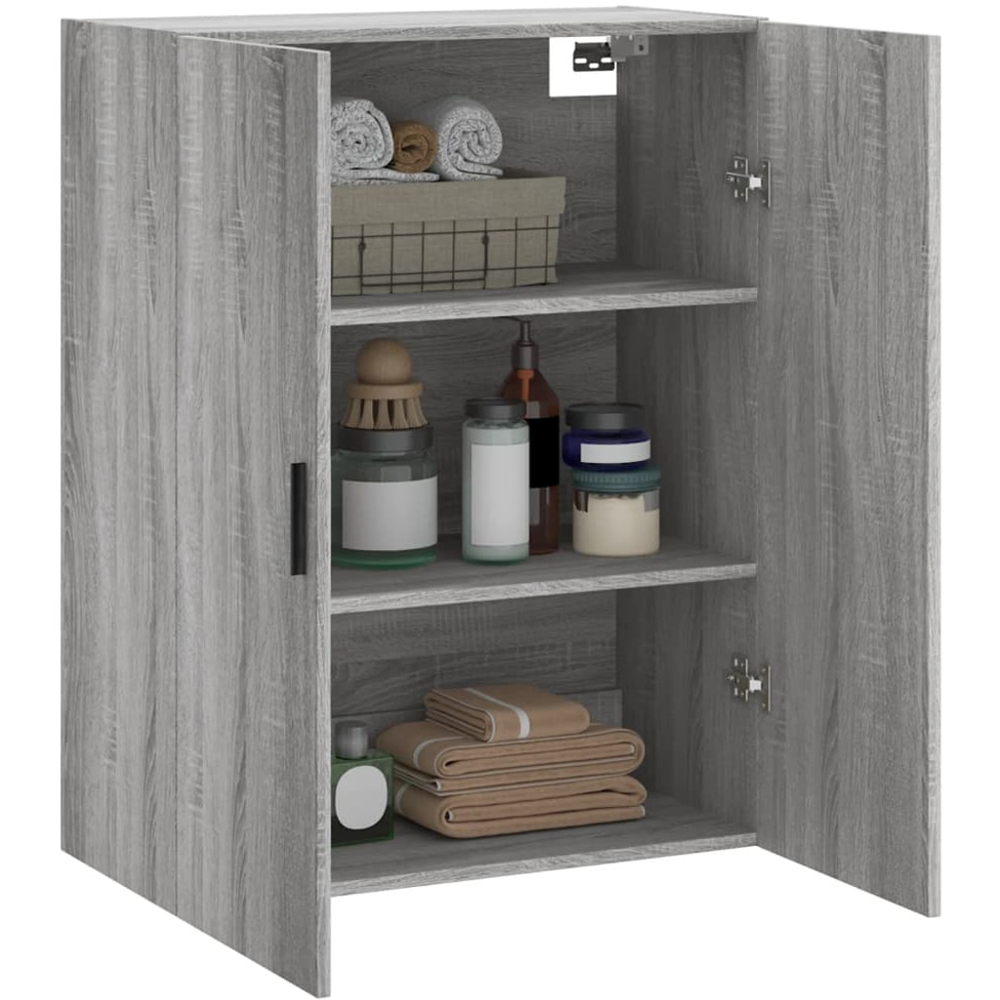 vidaXL 2 Door Grey Sonoma Wall Mounted Cabinet Image 5
