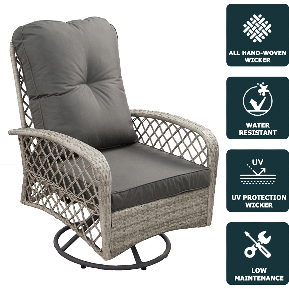 Furniture One Rattan Garden Swivel Chair Image 4