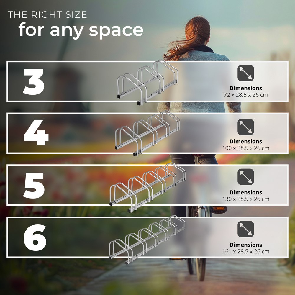 tectake Parkley Coated Steel 6 Bike Bicycle Rack Image 7