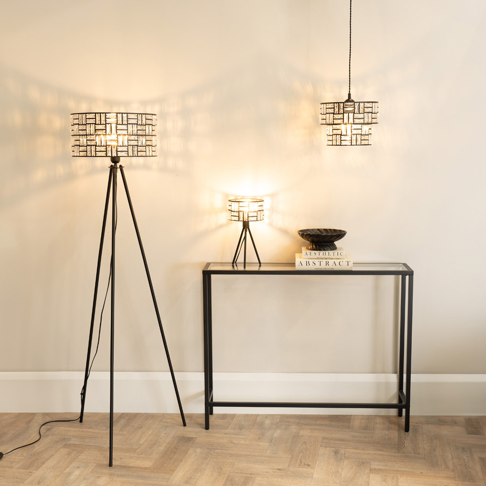 ValueLights Set of 2 Elise Acrylic Jewel Two Tier Shade Black Tripod LED Table Lamp Image 4
