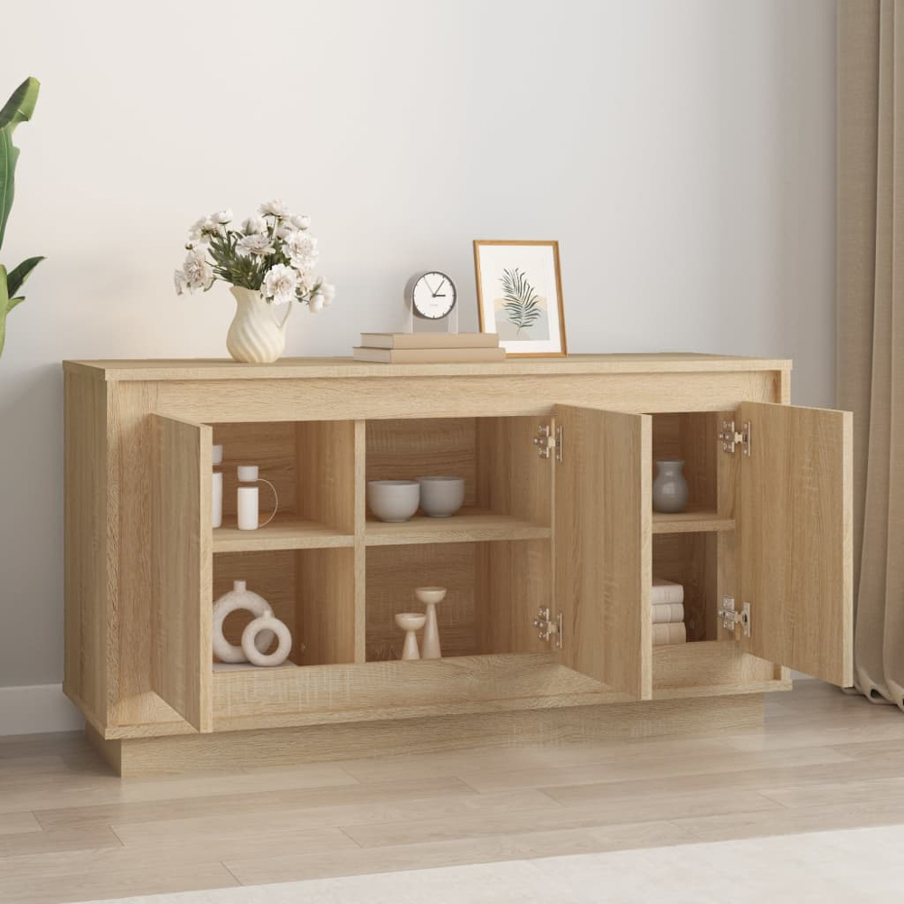 vidaXL 3 Door Sonoma Oak Sideboard Image 3