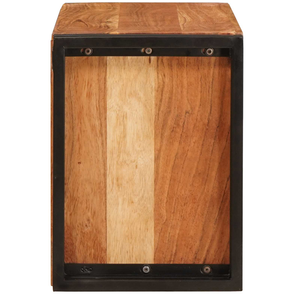vidaXL 8 Bottle Brown Solid Acacia Wood Wall Mounted Wine Rack Image 6