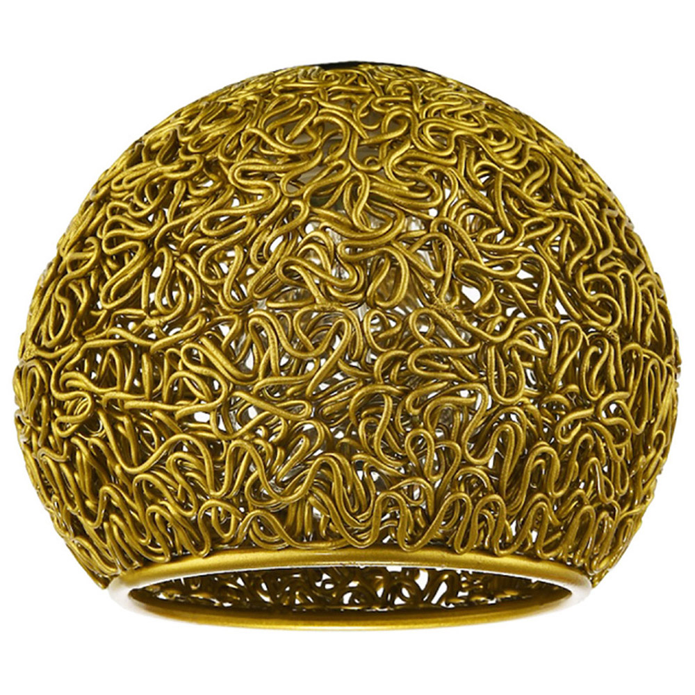 Happy Homewares Gold Round Twisted Wire Mesh Metal Lamp Shade Image 1
