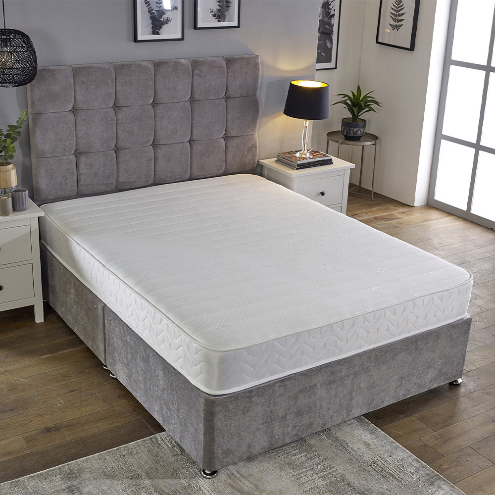 Starlight Beds Small Double White Straight Line Hybrid Memory Foam Spring Mattress Image 2