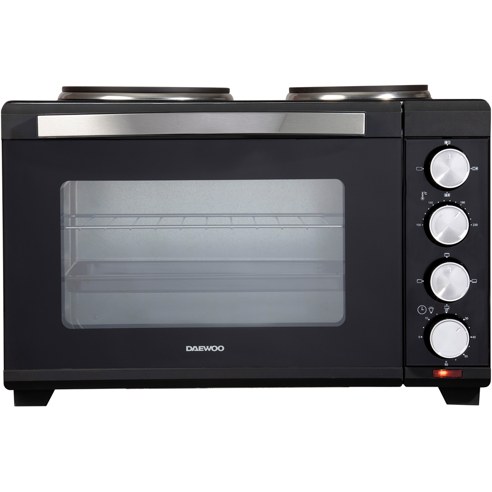 Daewoo SDA1609GE Black 32L Electric Oven with Hot Plates Image 1
