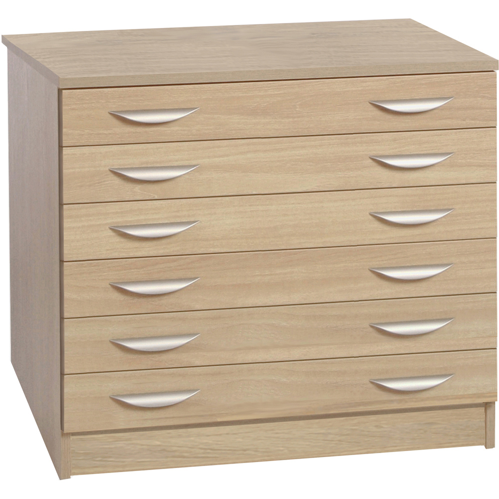R White Cabinets 6 Drawer Brown A2 Plan Chest of Drawers Image 2