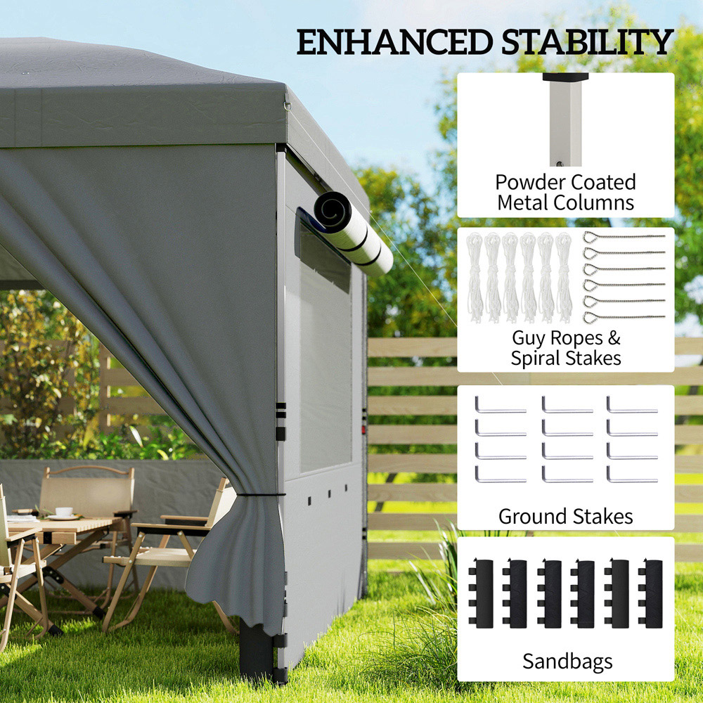 Outsunny 3 x 6m Dark Grey Pop Up Gazebo Image 6