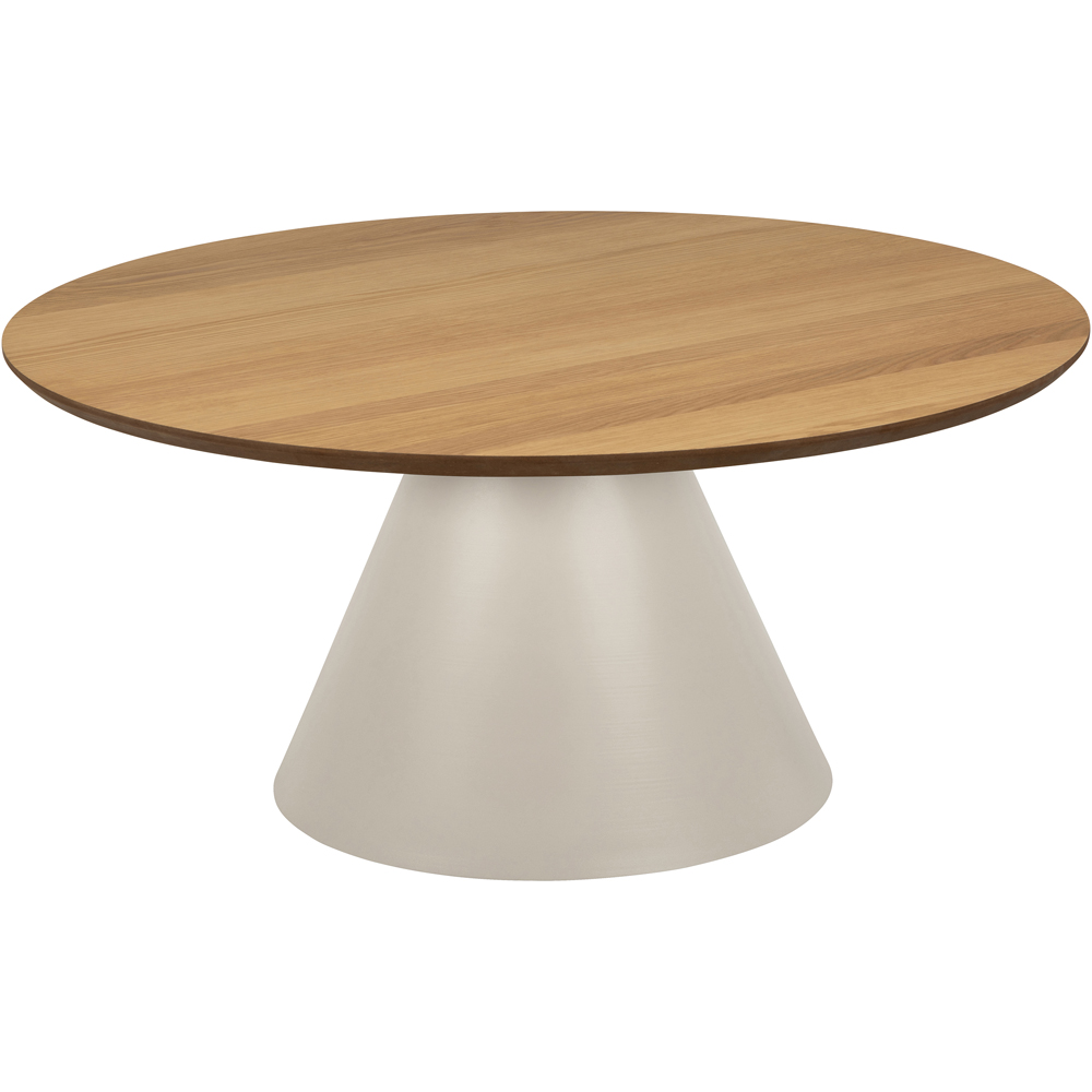 Florence Soli Oak and Grey Round Coffee Table 85x 40cm Image 2