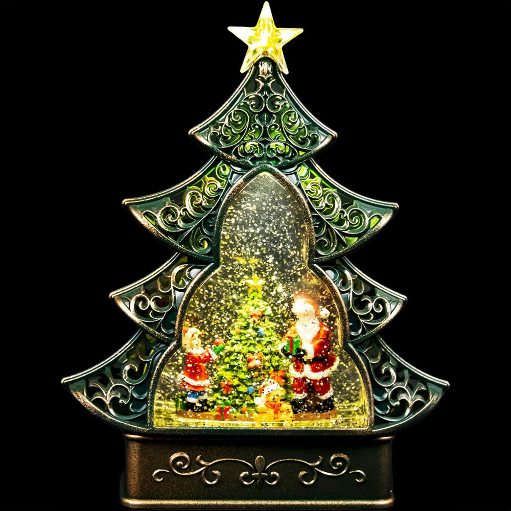 Shatchi Christmas Swirling Glittering Globe Lantern Image 3