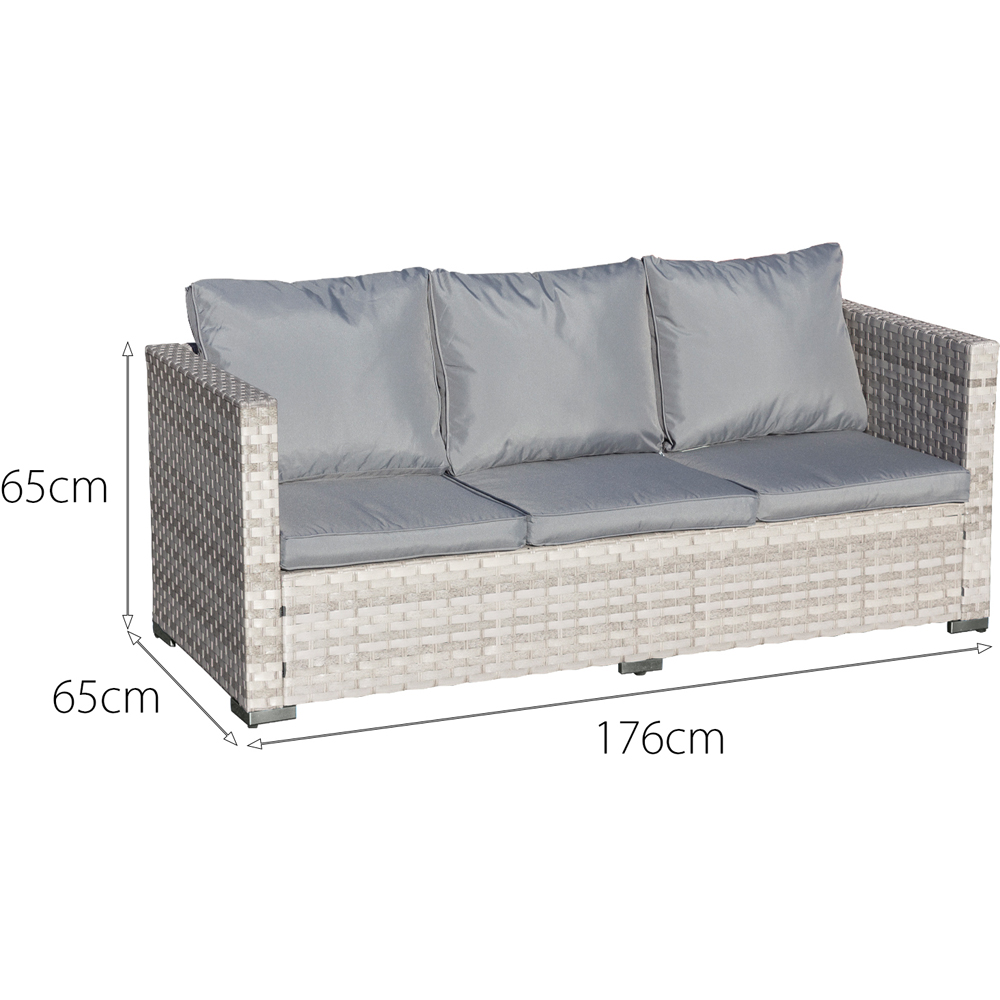 Oseasons Malta 9 Seater Dove Grey Rattan Rising Firepit U-Shape Sofa Set with Footstool Image 4