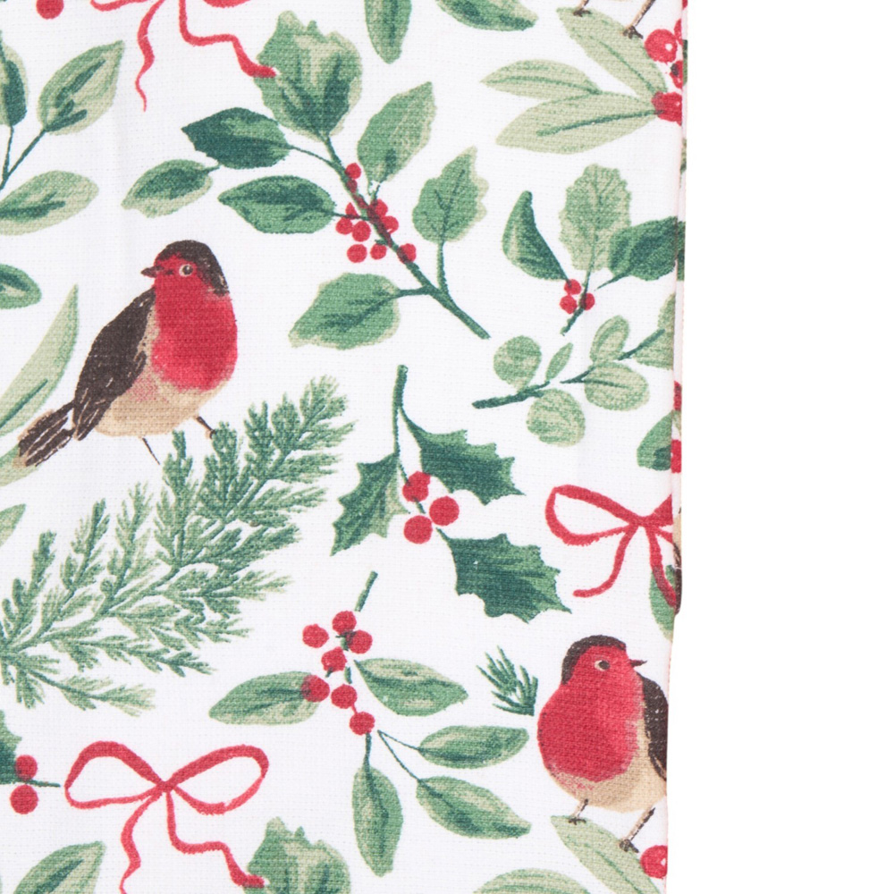 Pack of 2 Festive Robin Print Tea Towels Image 5