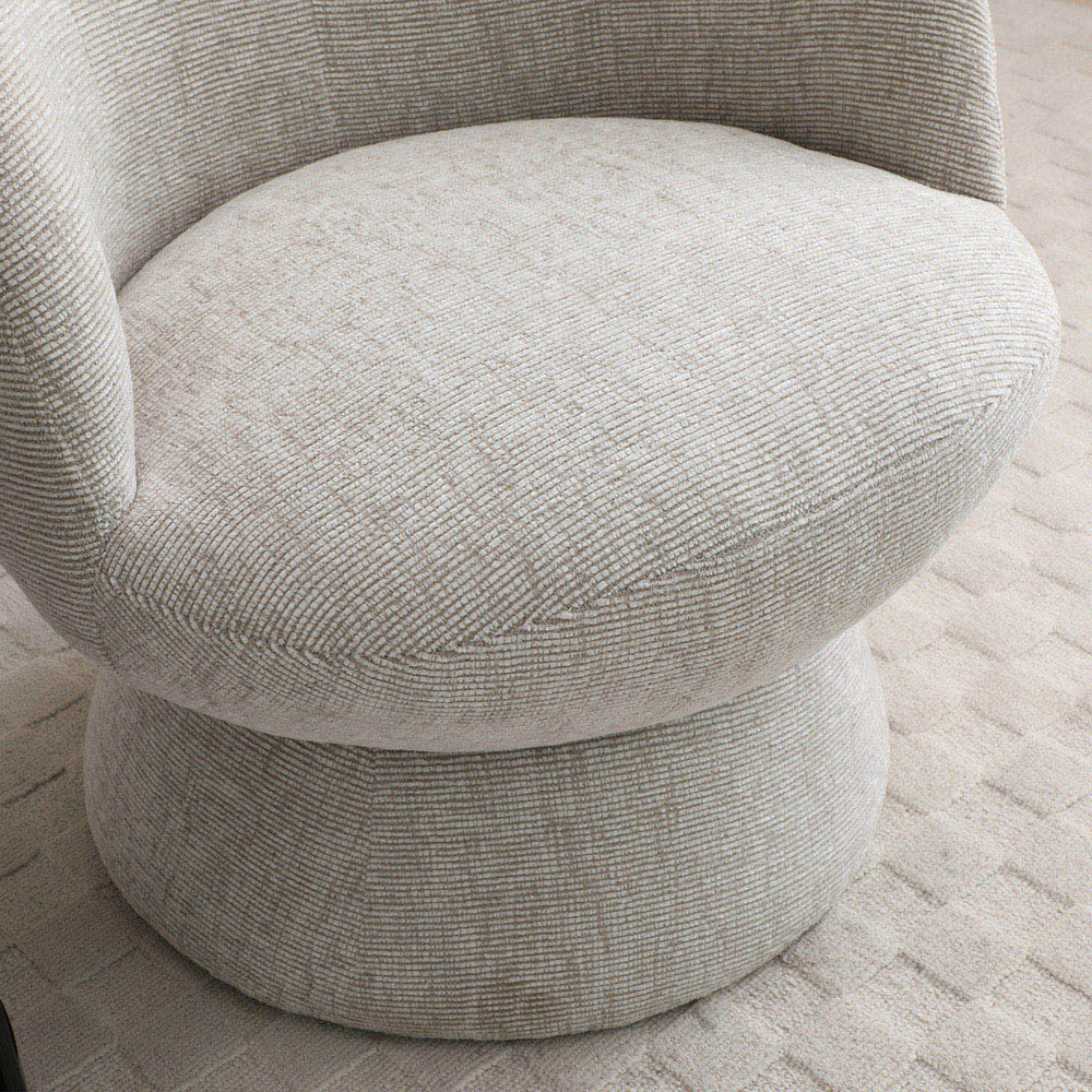 Tom Natural Woven Chenille Swivel Accent Tub Chair Image 6