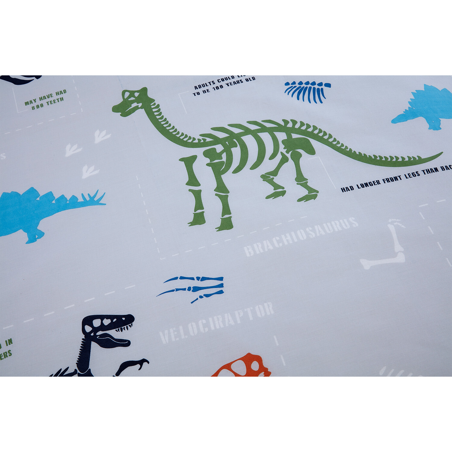 Dinosaur Duvet Cover and Pillowcase Set - Grey Image 6