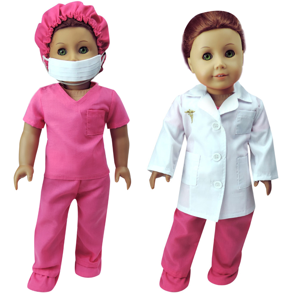 Teamson Kids Fuchsia 6 Piece Doctor Scrubs and Lab Jacket Set Image 4
