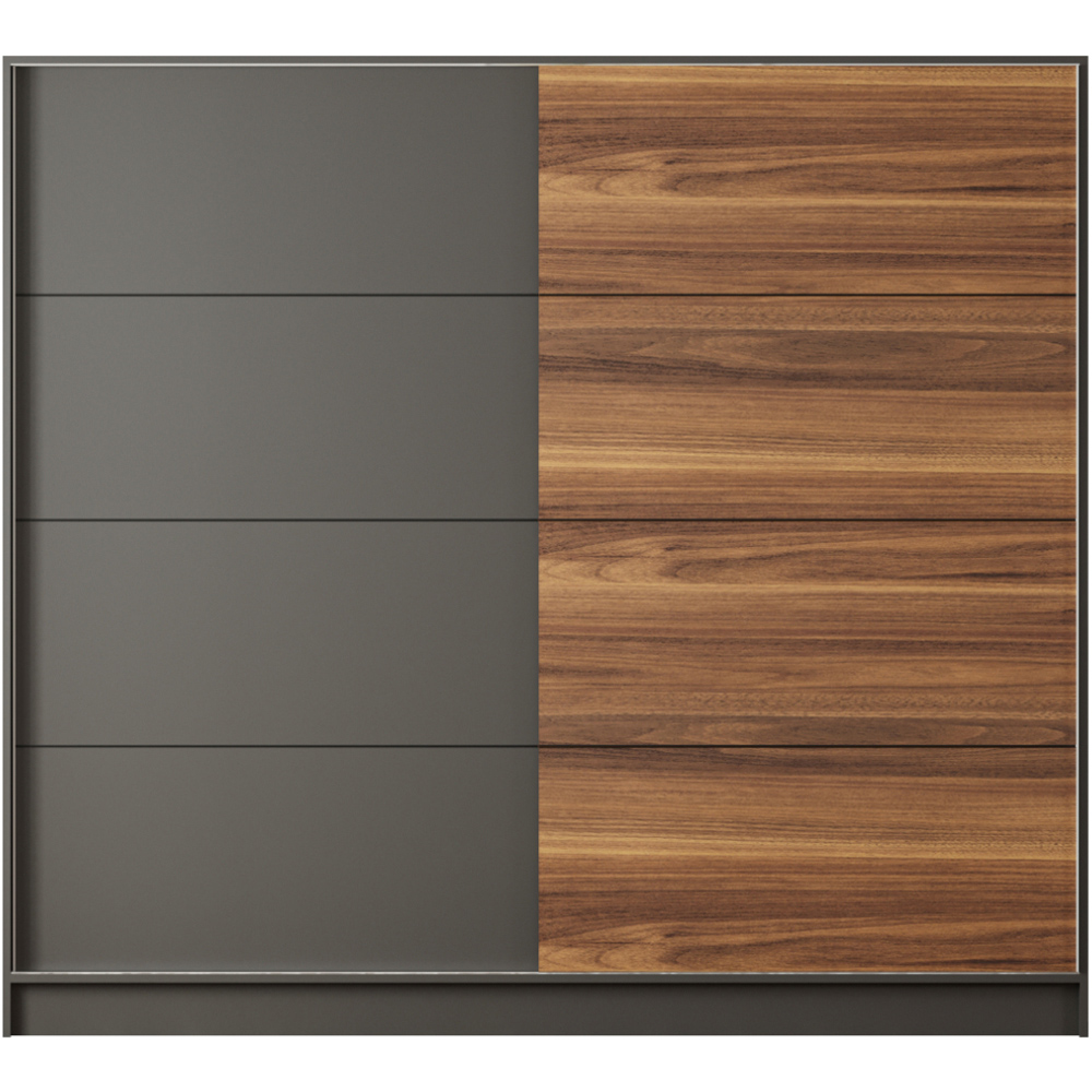 Evu MILANO XL Sliding Door Walnut and Anthracite Wardrobe Image 3