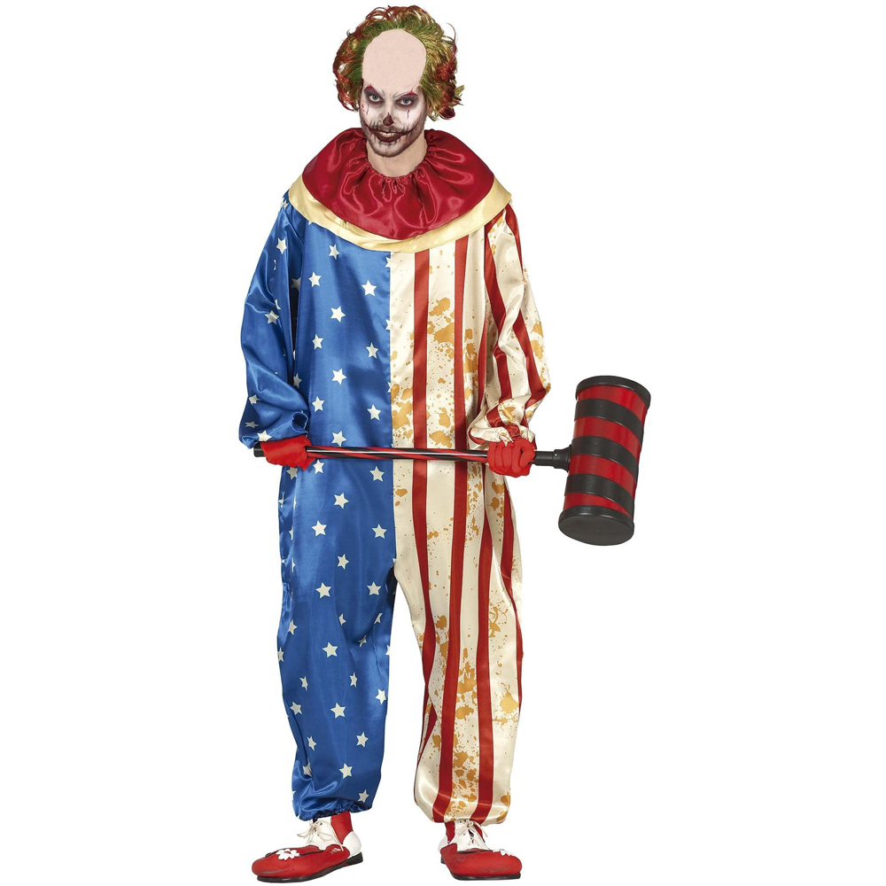 Fiestas Guirca Adult Patriot Clown Red and Blue Halloween Costume Medium Image 1