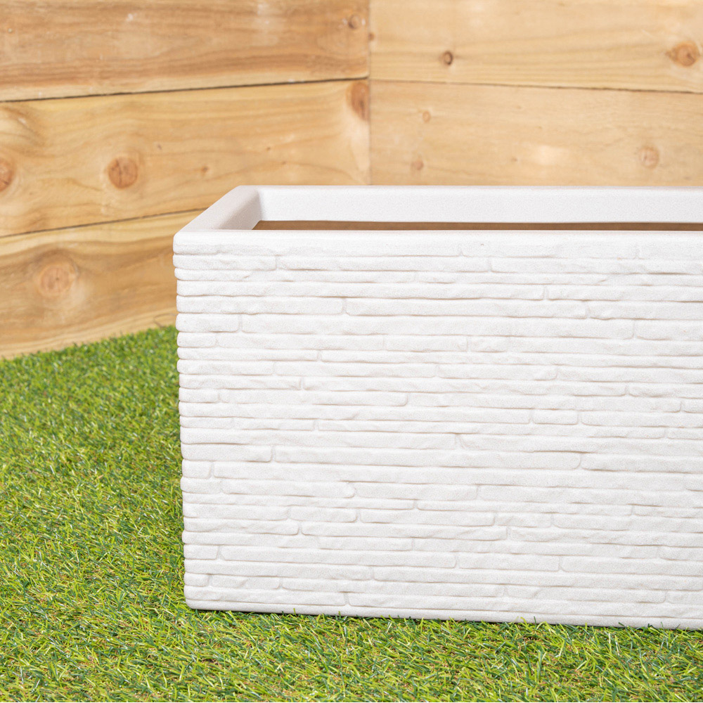 Samuel Alexander Stone Coloured Slate Effect Trough Planter 60cm Image 3