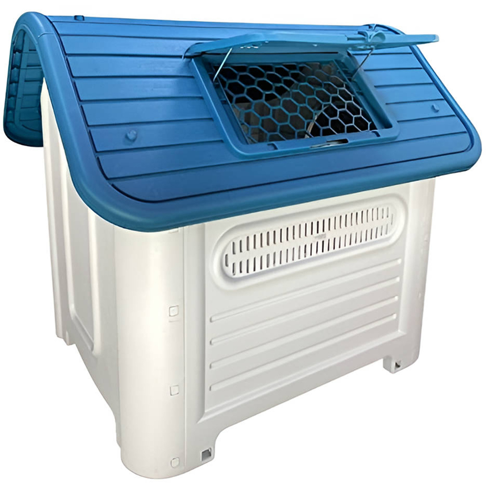HugglePets Blue Plastic Premium Large Roof Dog Kennel Image 5