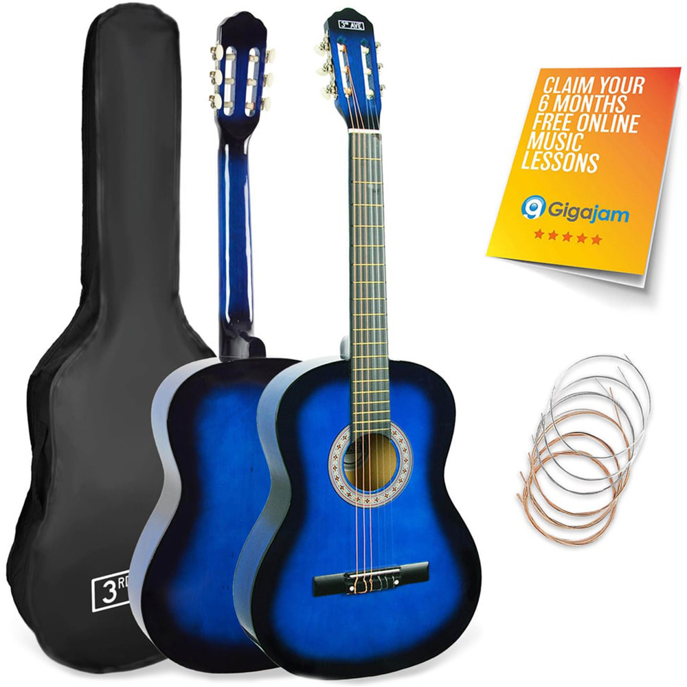 3rd Avenue Blueburst Three Quarter Size Classical Guitar Set Image 1