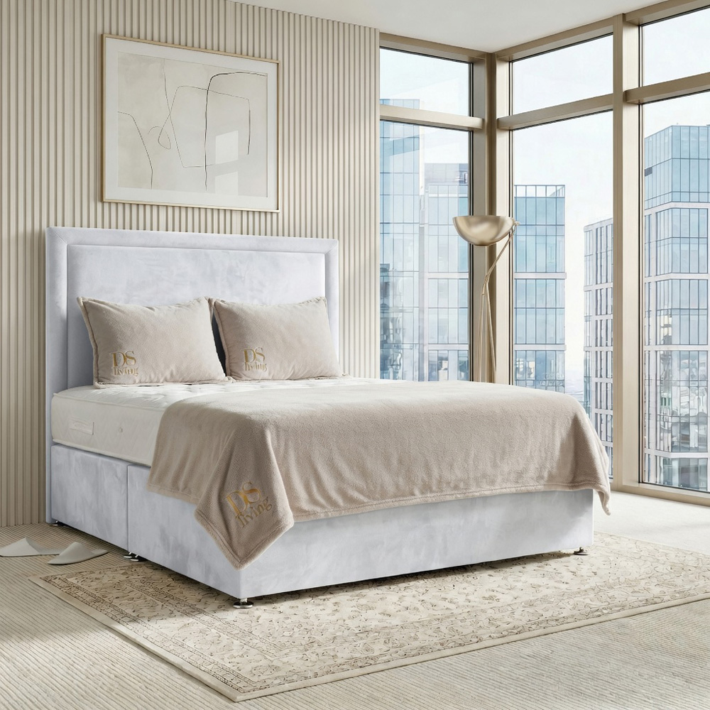 DS Living Velmont Single White Plush Divan Bed Image 3