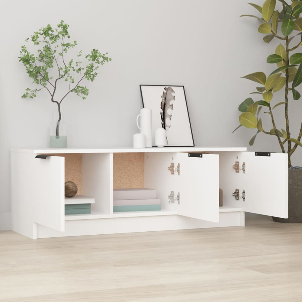 vidaXL 3 Door White TV Cabinet Image 1