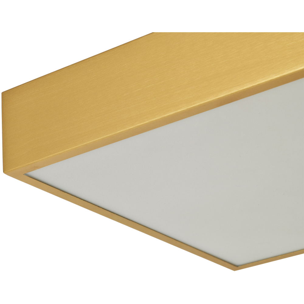 Happy Homewares Brushed Gold LED Flush Square Ceiling Light Image 4