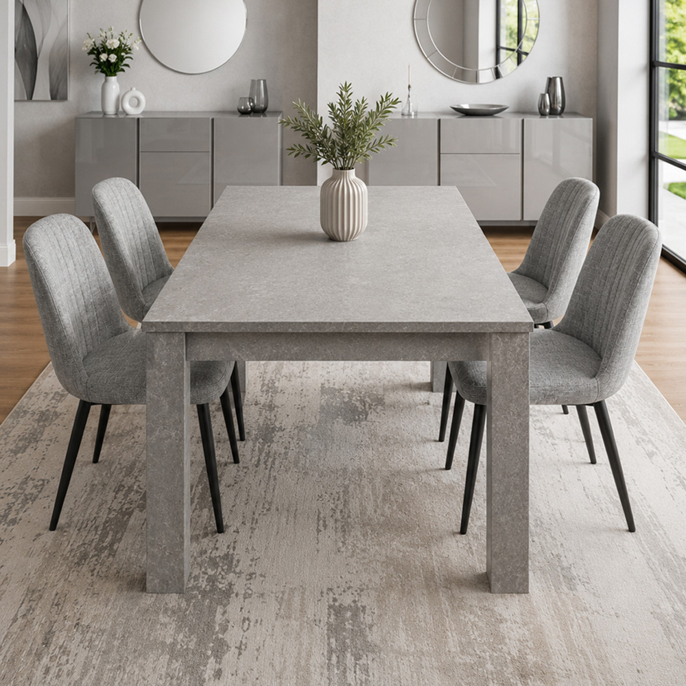 Kosy Koala 4 Seater Wooden Effect Dining Set Grey and Stone Grey Image 1