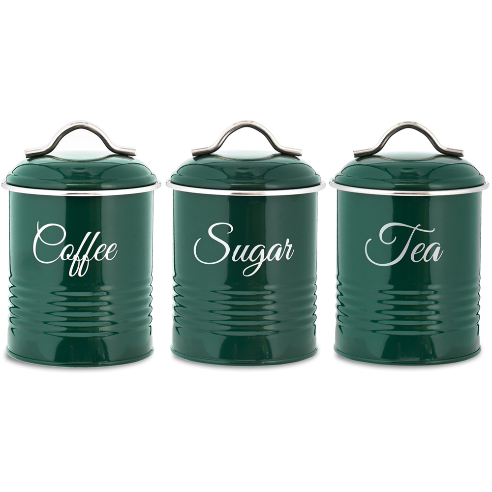 Innoteck Essentials 3 Piece High Gloss Green Kitchen Canister Set  Image 1