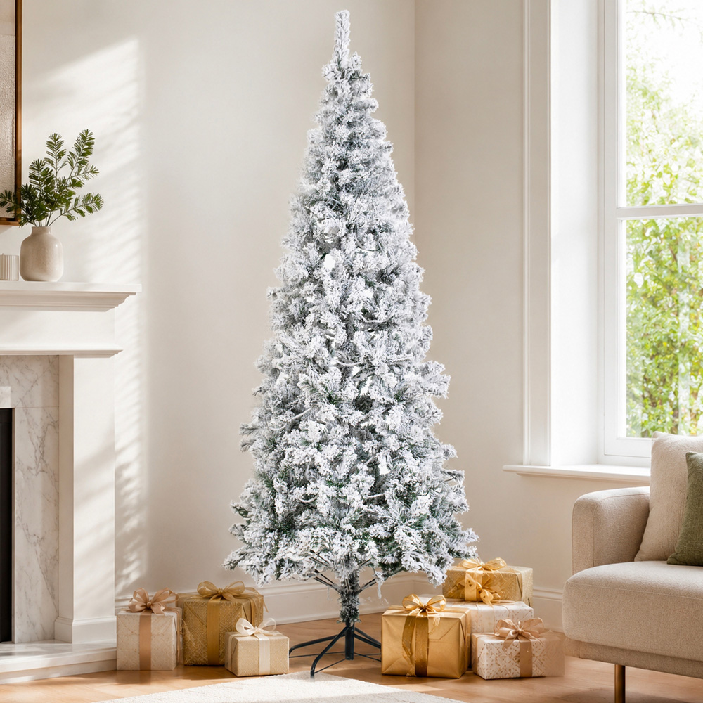 Abrihome Snow Flocked Artificial Christmas Tree with 380 Tips 5ft Image 3