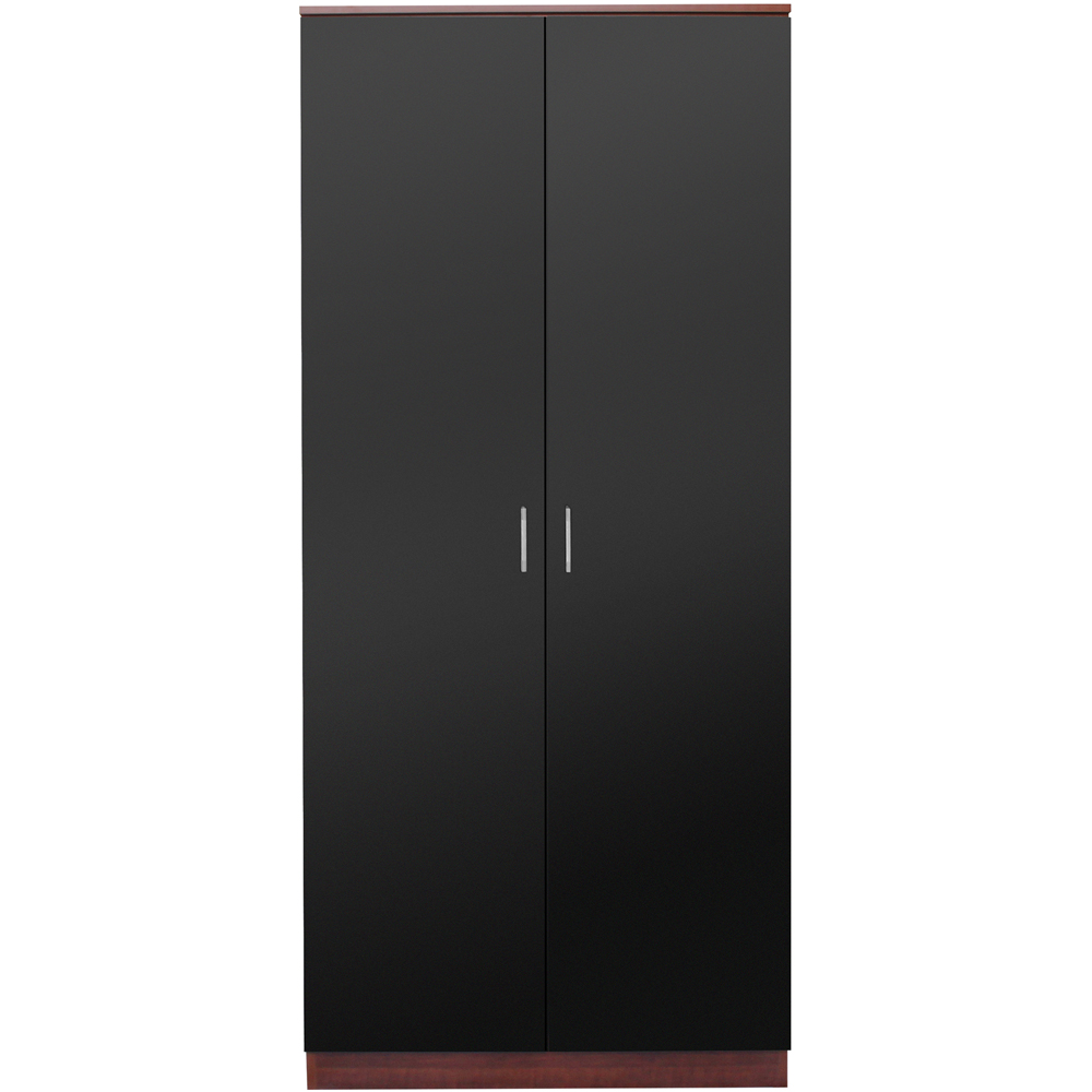 Brooklyn 2 Door Walnut and Black High Gloss Wardrobe Image 4