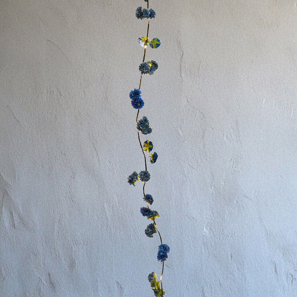Blue Floral String Light - Blue Image 1