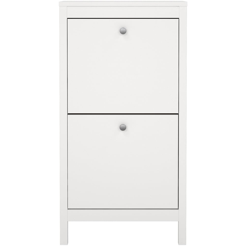 Florence Madrid 2 Flip Down Doors White Shoe Cabinet Image 3
