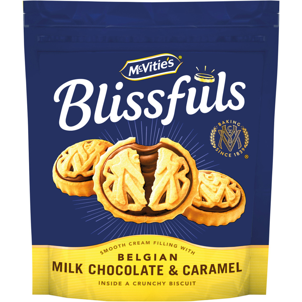 McVitie's Blissfuls Belgian Milk Chocolate and Caramel 172g Image