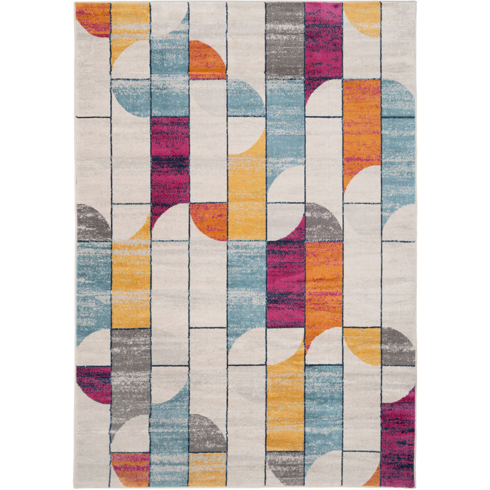 Kukoon Bold Multicolour Retro Geometric Rug 290 x 200cm Image 1