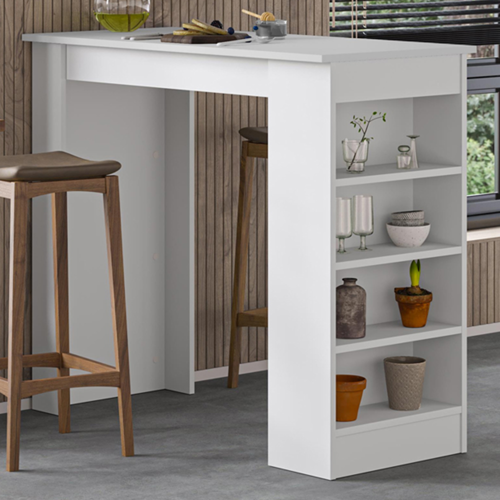 Decortie Swallow 4 Shelf White Bar Table Image 1