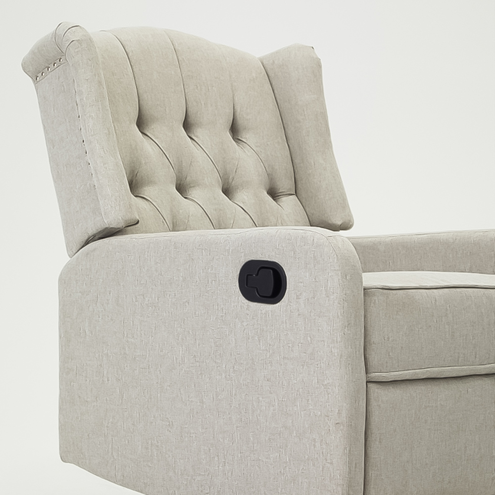 Home Detail Charles Grey Swivel Manual Recliner Chair Image 3