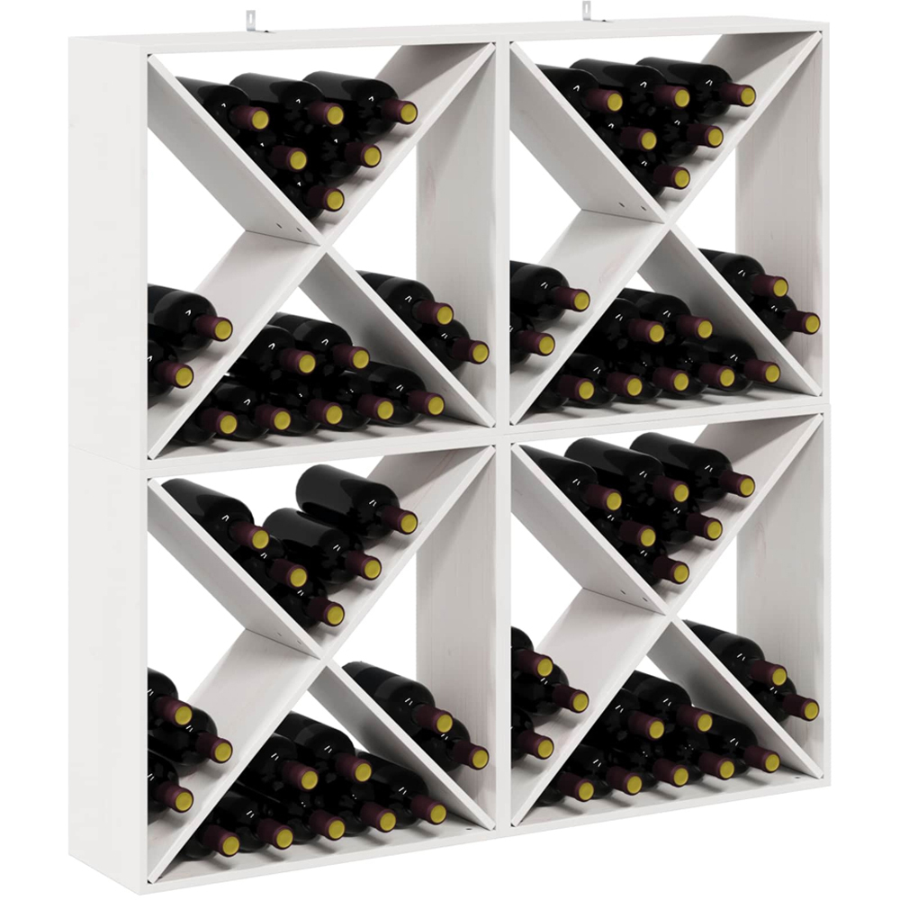 vidaXL 4 Shelf White Freestanding Wine Rack Set of 4 Image 5