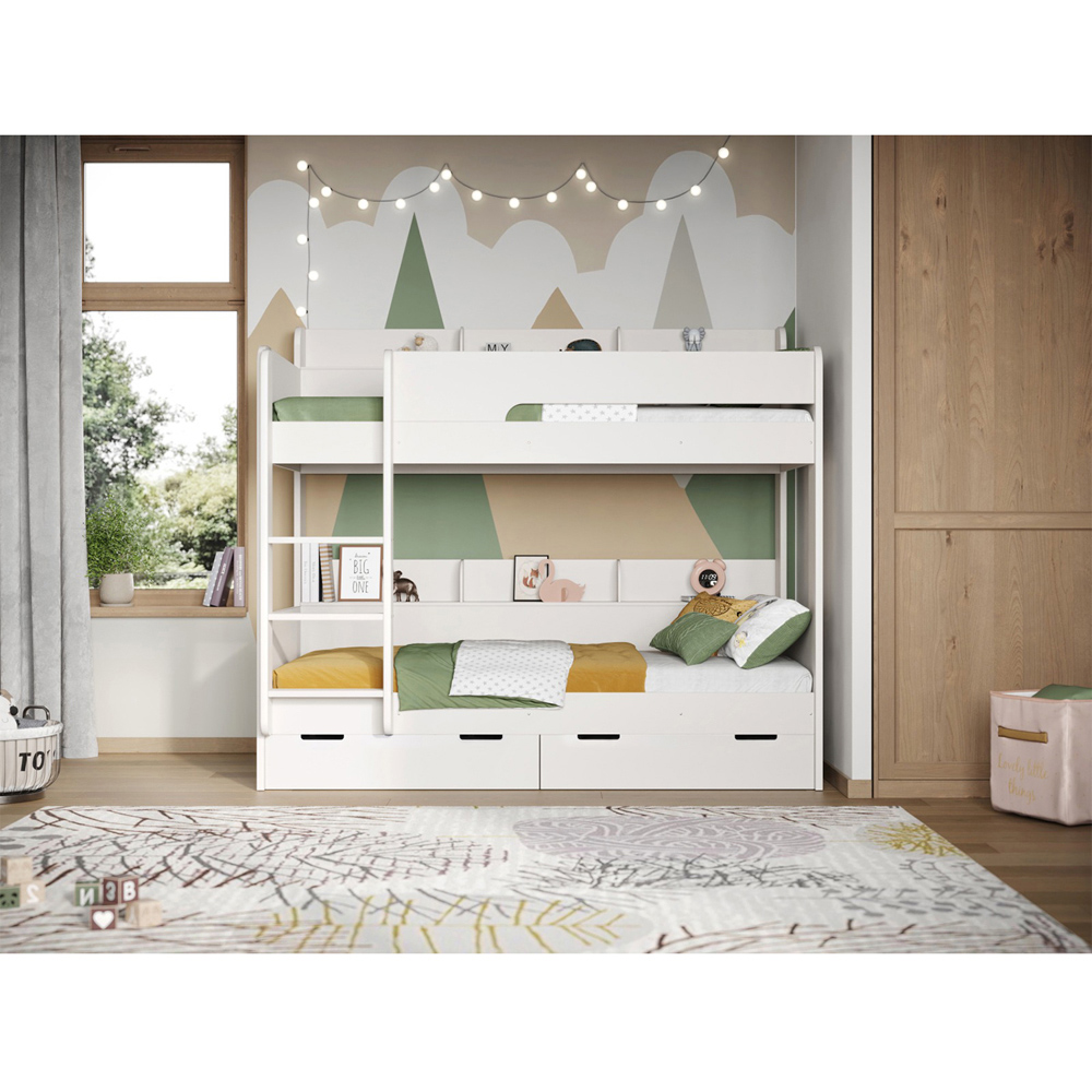 Flair Eddie White Wooden Storage Bunk Bed Image 3