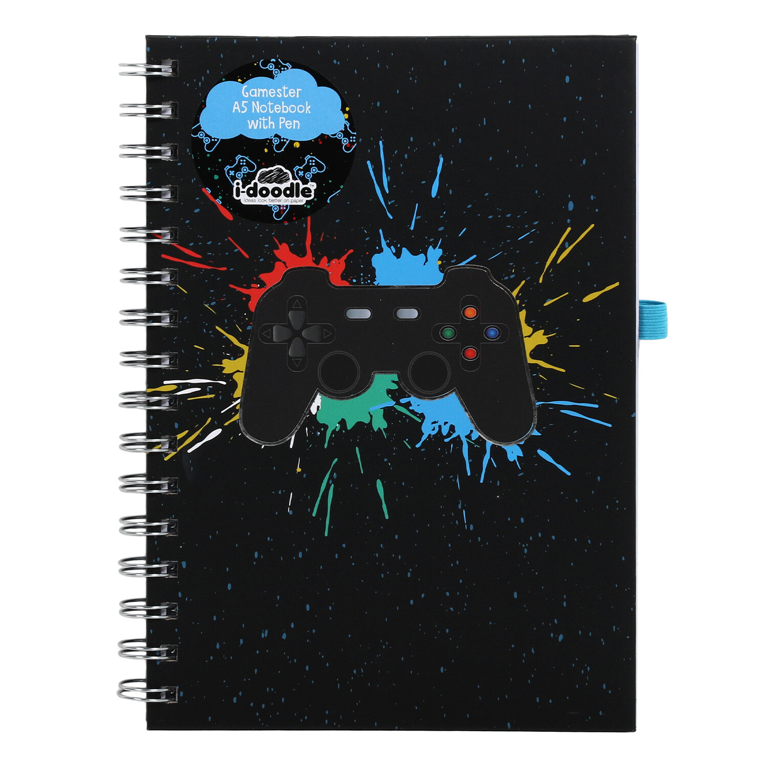 Idoodle Gamester A5 Notebook with Pen - Black Image 3