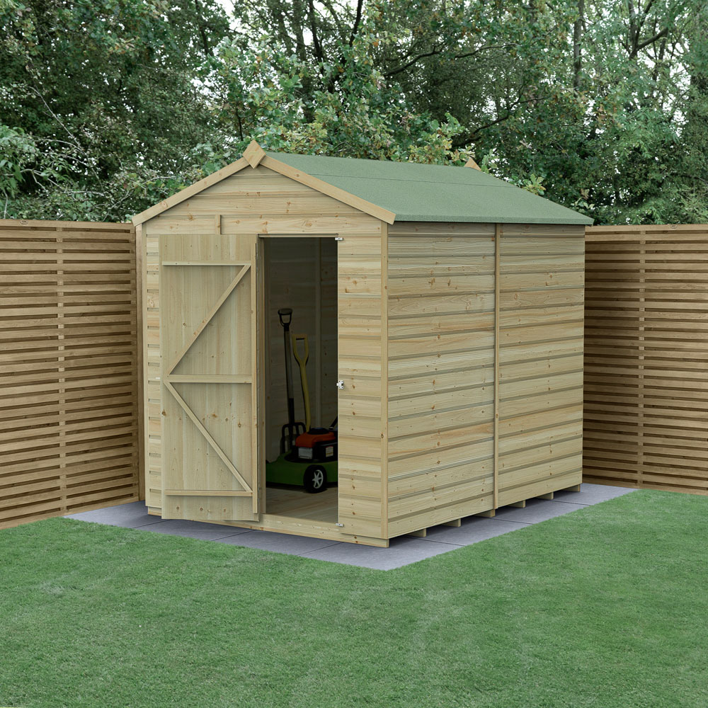 Forest Garden Beckwood 6 x 8ft Single Door Shiplap Apex Shed Image 2